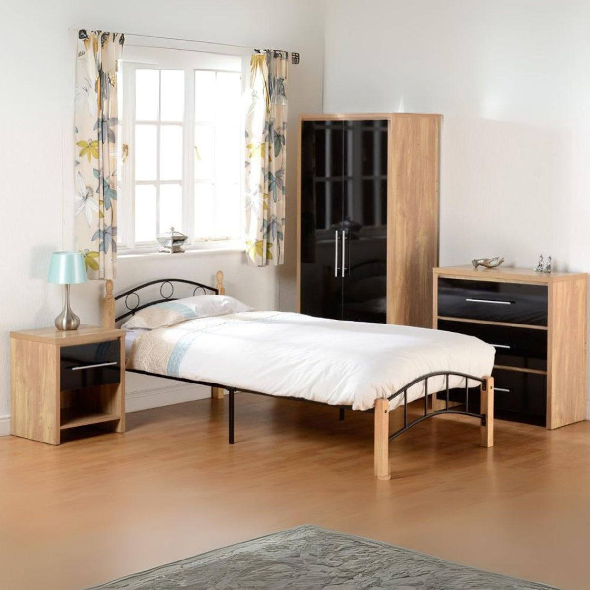 Luton 3FT Bed - Natural/Black