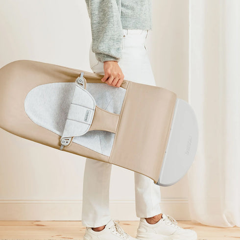 BabyBjörn Baby Bouncers Balance Soft- Woven/ Jersey, Beige/Grey