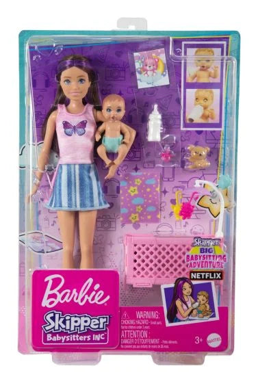 Barbie Skipper Babysitters Crib Blonde Hair Doll & Playset