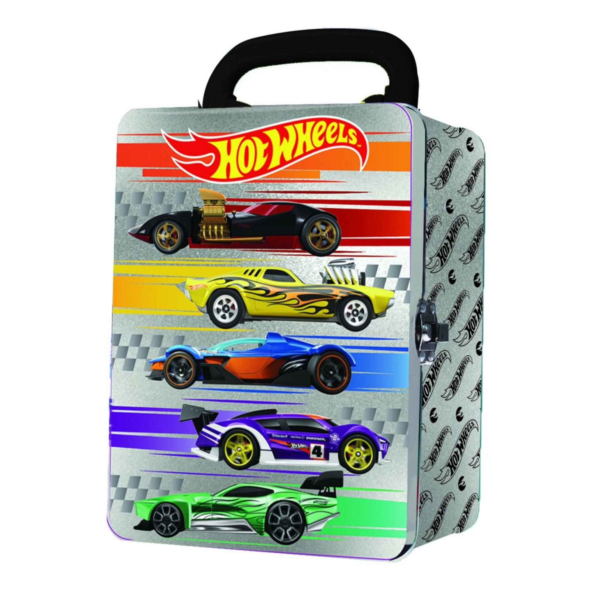 Hot Wheels Tin Car Storage Case - Silver