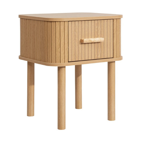 Axel 1 Drawer Fluted Bedside Oak