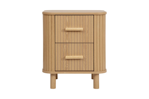 Axel 2 Drawer Fluted Bedside Oak