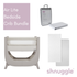 Shnuggle Air Lite Crib in Taupe & Bedding Bundle