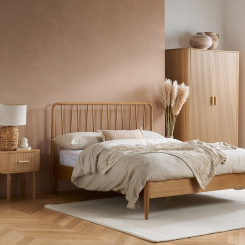 Axel 1 Drawer Fluted Bedside Oak