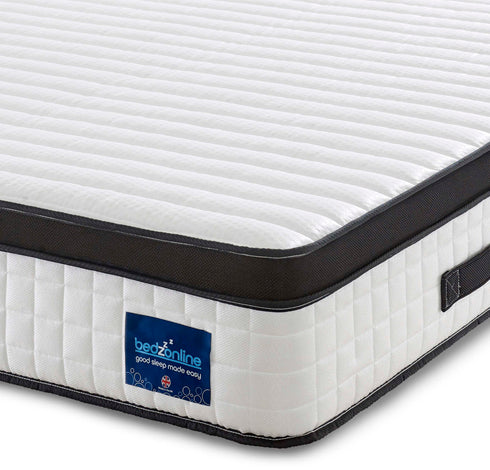 BedzOnline Memory Foam Mattress Pocket Sprung Mattress with 3D Breathable Knitted Fabric and Airy Mesh