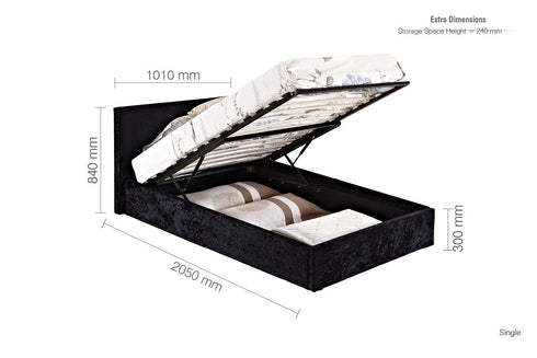 Berlin Fabric Ottoman Bed