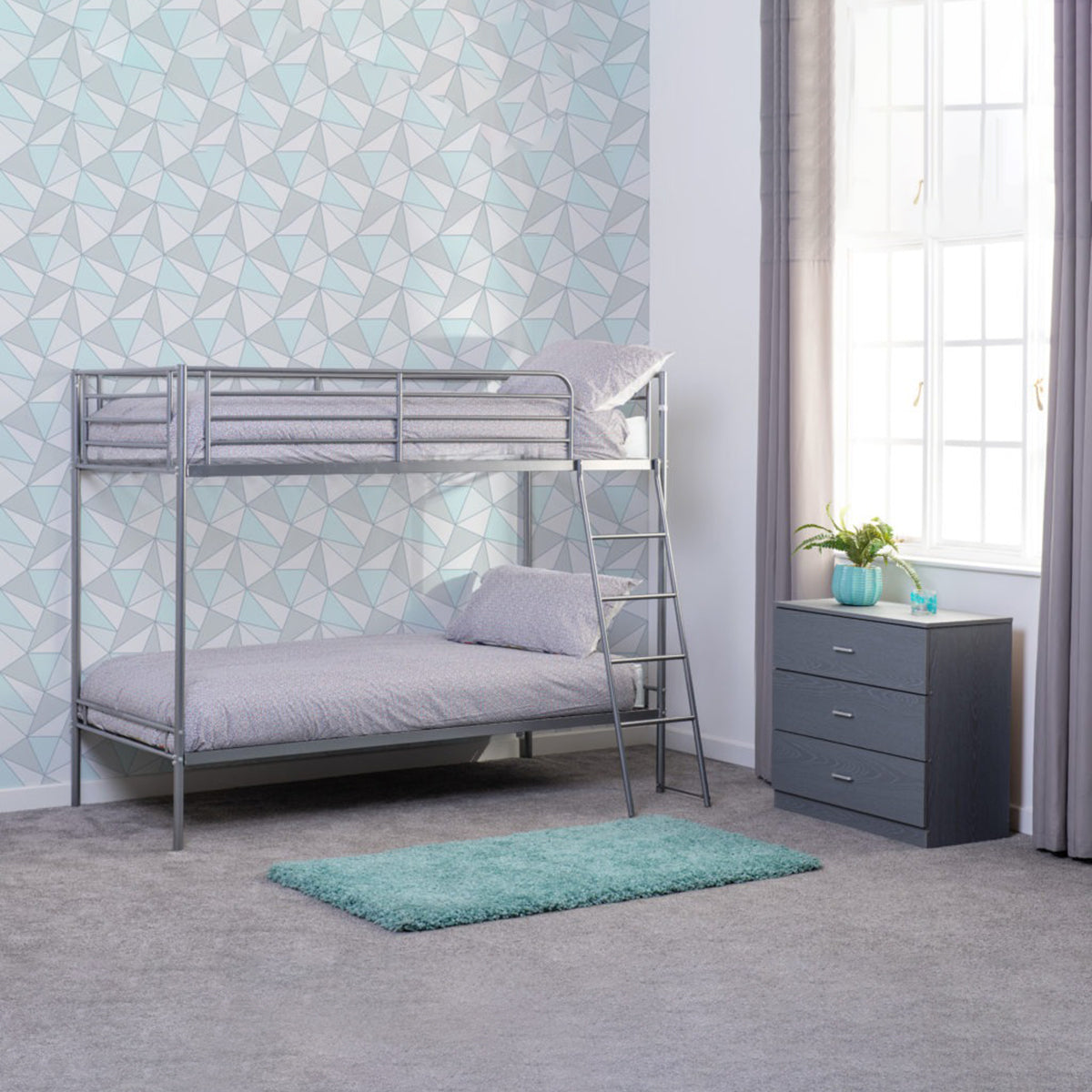 Brandon 3FT Bunk Bed - Silver