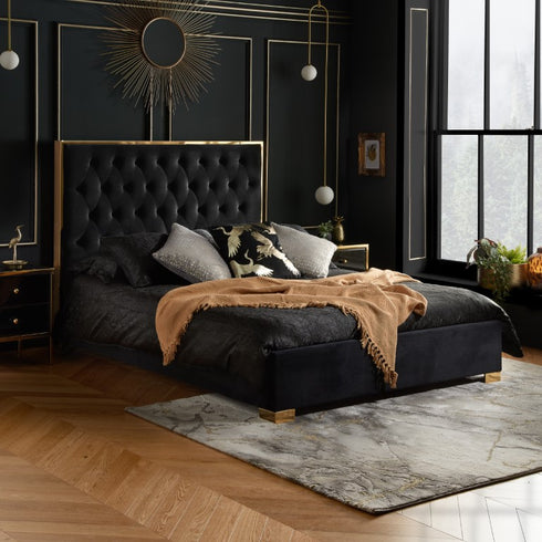 Chelsea Fabric Bed Black