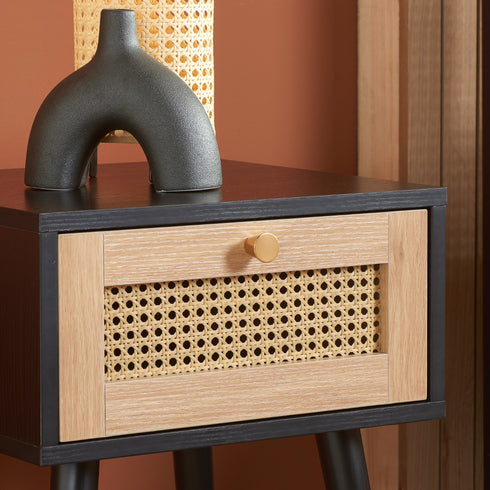 Croxley 1 Drawer Rattan Bedside