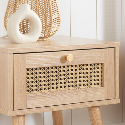 Croxley 1 Drawer Rattan Bedside