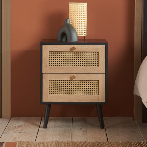 Croxley 2 Drawer Rattan Bedside