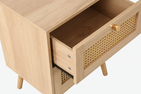 Croxley 2 Drawer Rattan Bedside