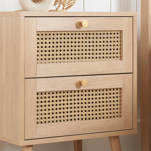 Croxley 2 Drawer Rattan Bedside