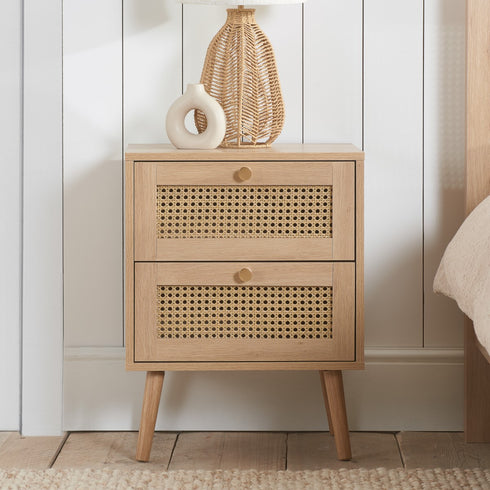 Croxley 2 Drawer Rattan Bedside