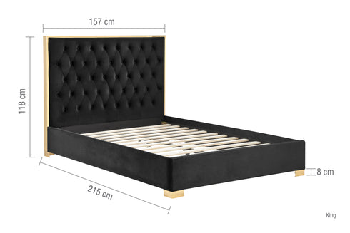 Chelsea Fabric Bed Black