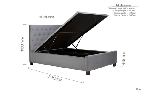 Cologne Ottoman Bed Grey