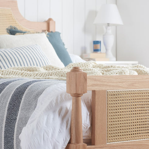 Geneva Rattan Bed Oak