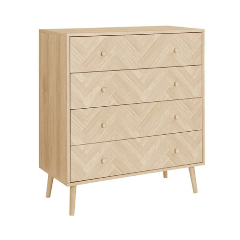 Herringford 4 Drawer Bedside Oak