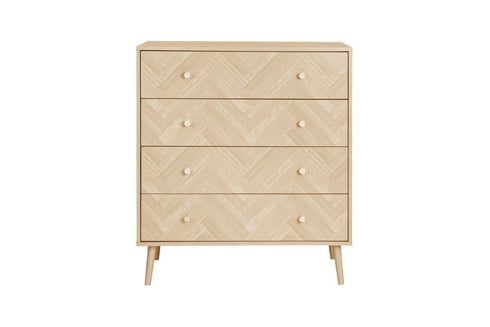 Herringford 4 Drawer Bedside Oak