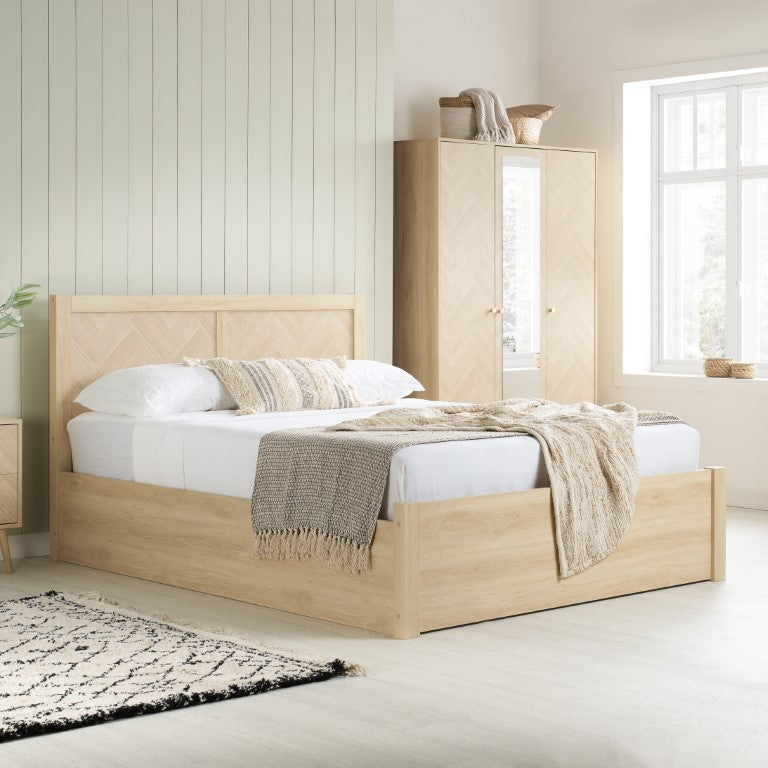 Herringford Ottoman Bed Oak