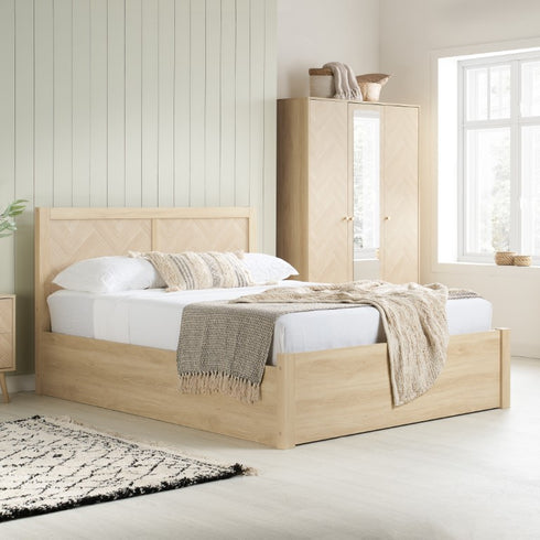 Herringford Ottoman Bed Oak