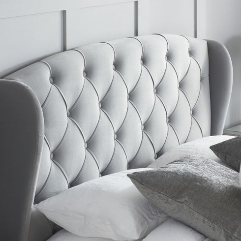 Hope Fabric Bed Grey Velvet