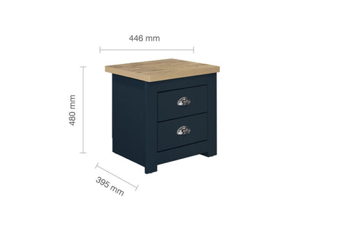 Highgate 2 Drawer Bedside