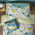Little Dinos Scandi Duvet Cover Set Blue/Green - Single