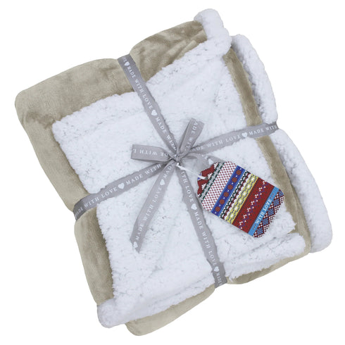 Lux Sherpa Fleece Throw Natural - 127 x 152cm