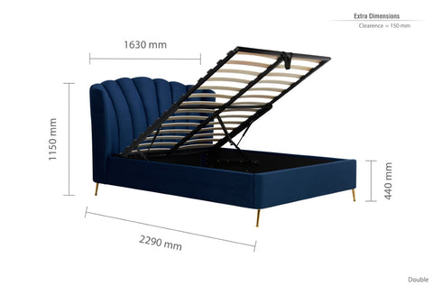 Lottie Fabric Ottoman Bed