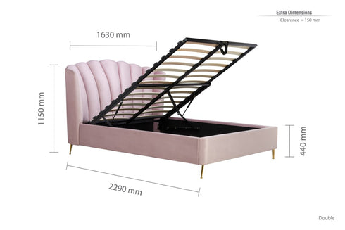 Lottie Fabric Ottoman Bed