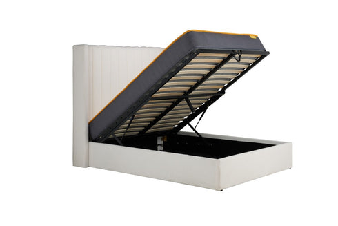 Maisey Ottoman Bed White Boucle