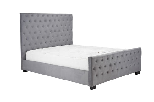 Marquis Fabric Bed Grey Velvet