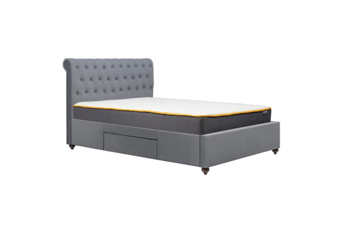 Marlow Fabric Bed Grey Velvet