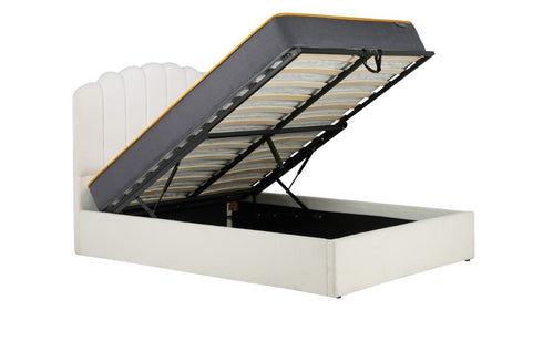 Monaco Fabric Ottoman Bed White