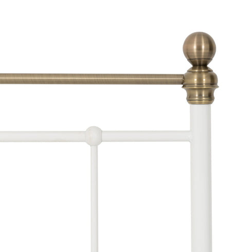 Marlborough 3FT Bed - White/Antique Brass