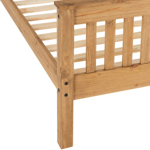 Monaco 3FT Bed High Foot End - Distressed Waxed Pine