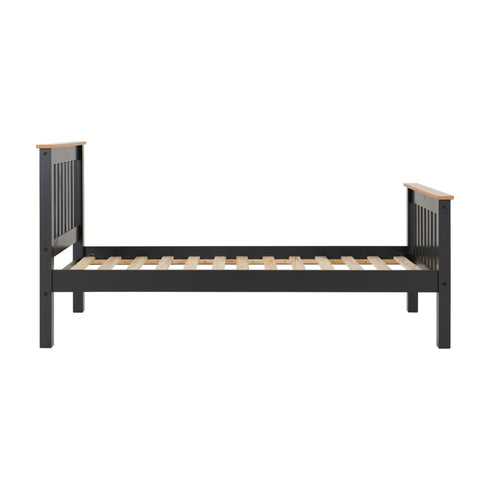 Monaco 3FT Bed High Foot End - Grey/Oak Effect