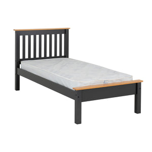 Monaco 3FT Bed Low Foot End - Grey/Oak Effect Home Done