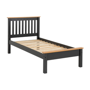 Monaco 3FT Bed Low Foot End - Grey/Oak Effect Home Done