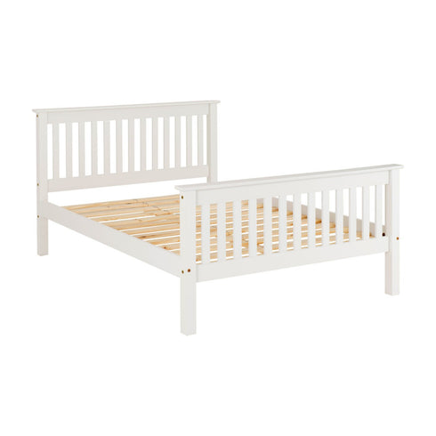 Monaco 4FT Bed High Foot End - White