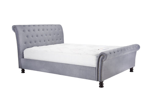 Opulence Fabric Bed Grey Velvet