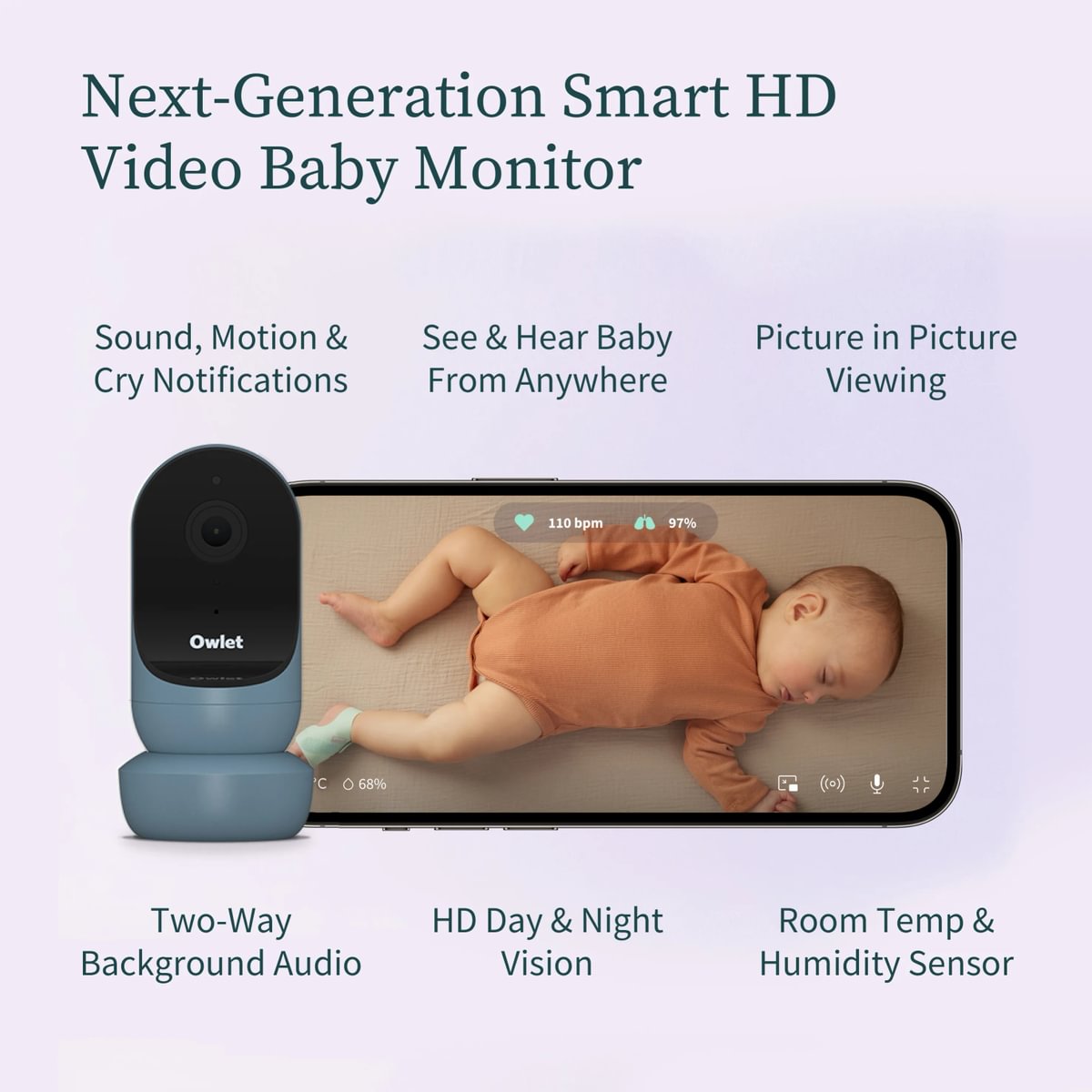 Owlet Cam 2 Baby Monitor - Bedtime Blue