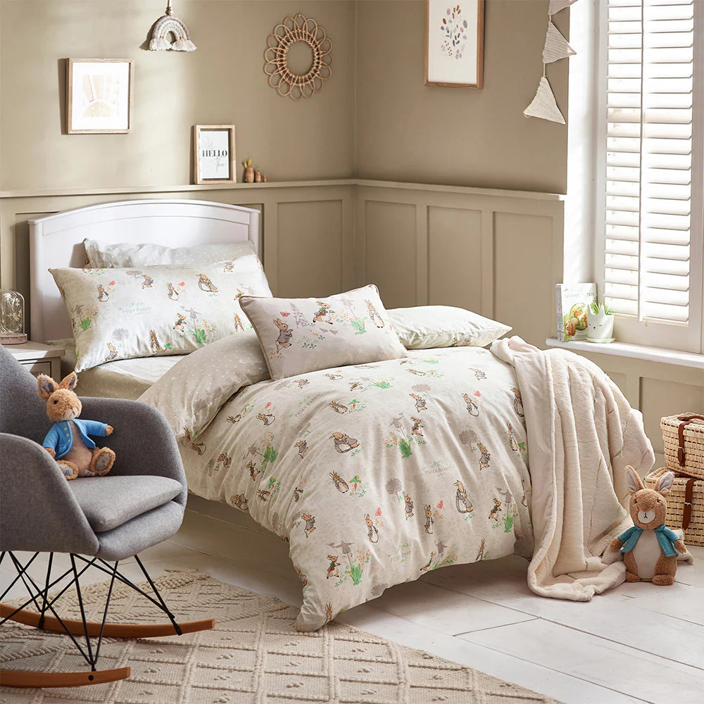 Classic Peter Rabbit™ 100% Cotton Duvet Cover Set Natural - Single