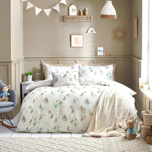 Classic Peter Rabbit™ 100% Cotton Duvet Cover Set Natural - Single
