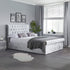 Sienna Fabric Side Ottoman Bed - Crush Velvet Steel