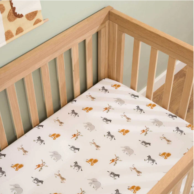 Clair De Lune Fitted Jungle Dream 2 Pack Cot Bed Sheets - 140 x 70 cm
