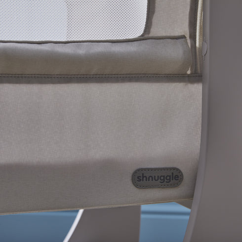 Shnuggle Air Lite Bedside Crib with Mattress- Taupe