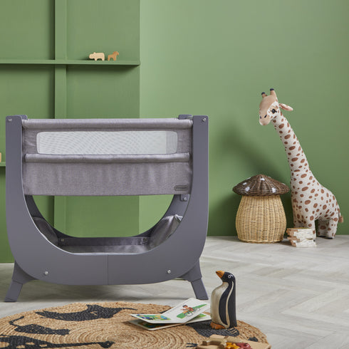 Shnuggle Air Lite Crib in Grey & Bedding Bundle