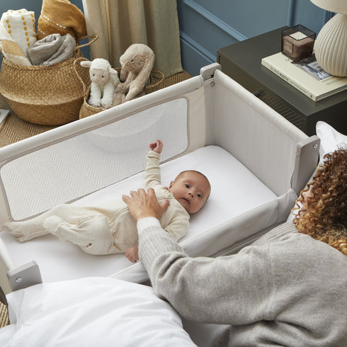 Shnuggle Air Lite Bedside Crib with Mattress- Taupe